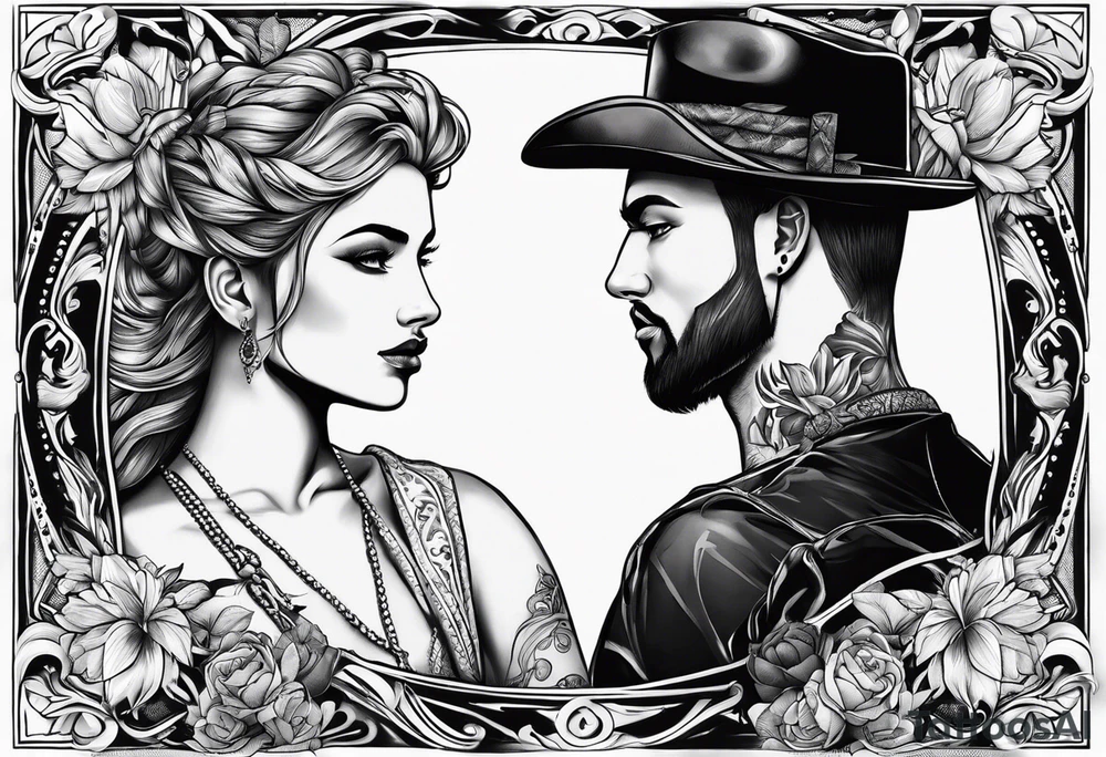 Someone looking at himself in the mirror tattoo idea