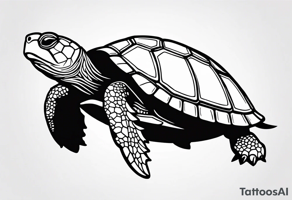 shoulder piece with a small turtle tattoo idea