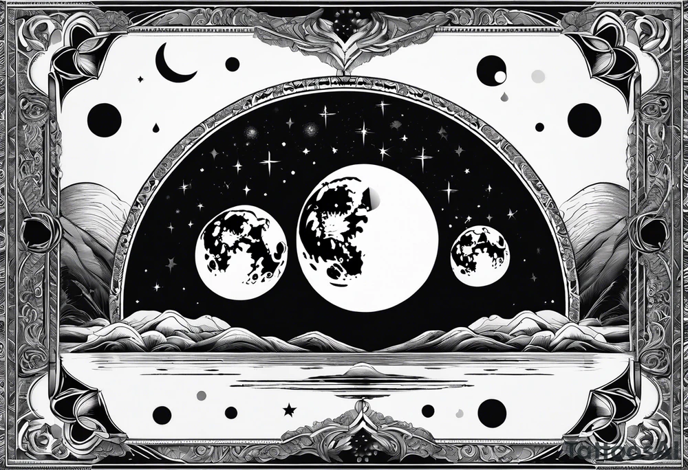 Three moon phases, Satan symbol, tattoo idea