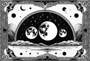 Three moon phases, Satan symbol, tattoo idea