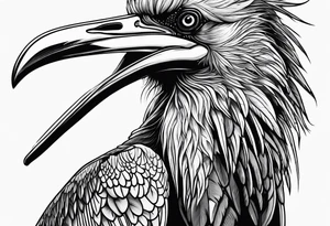 Scary shoebill stork tattoo idea