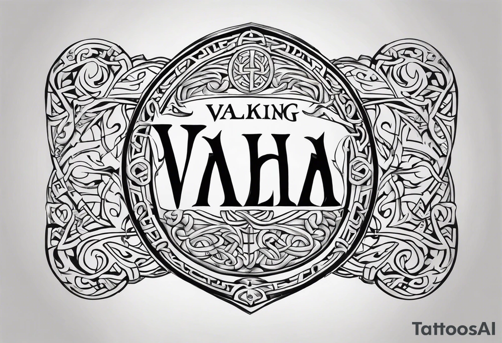 Viking valhalla sword shield tattoo idea