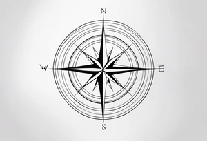 Compass, ocean on mid back tattoo idea