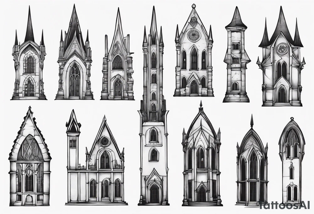 Gothic building tattoo idea
