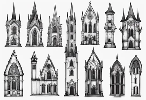 Gothic building tattoo idea