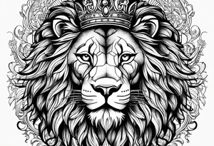 Traditional lion tattoo idea