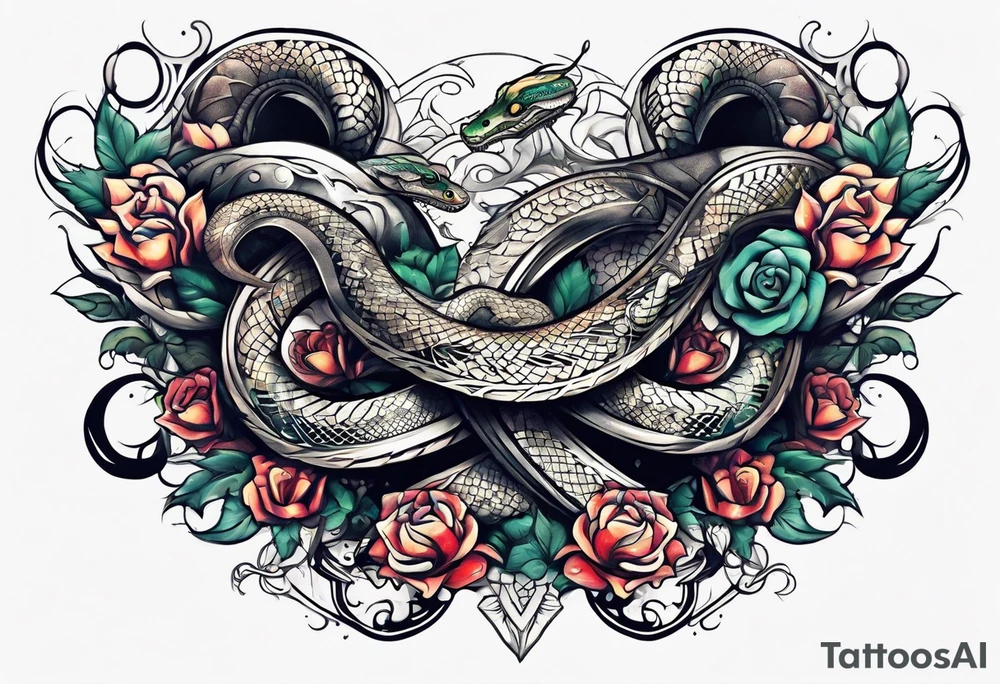 A sword with a snake swirling around it tattoo idea