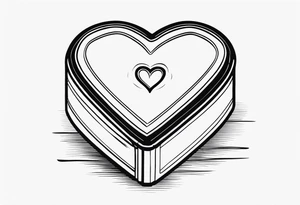 A simple vintage cigar box with a heart on it tattoo idea