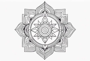 Geometric abstract tattoo, buddhism inspired tattoo idea