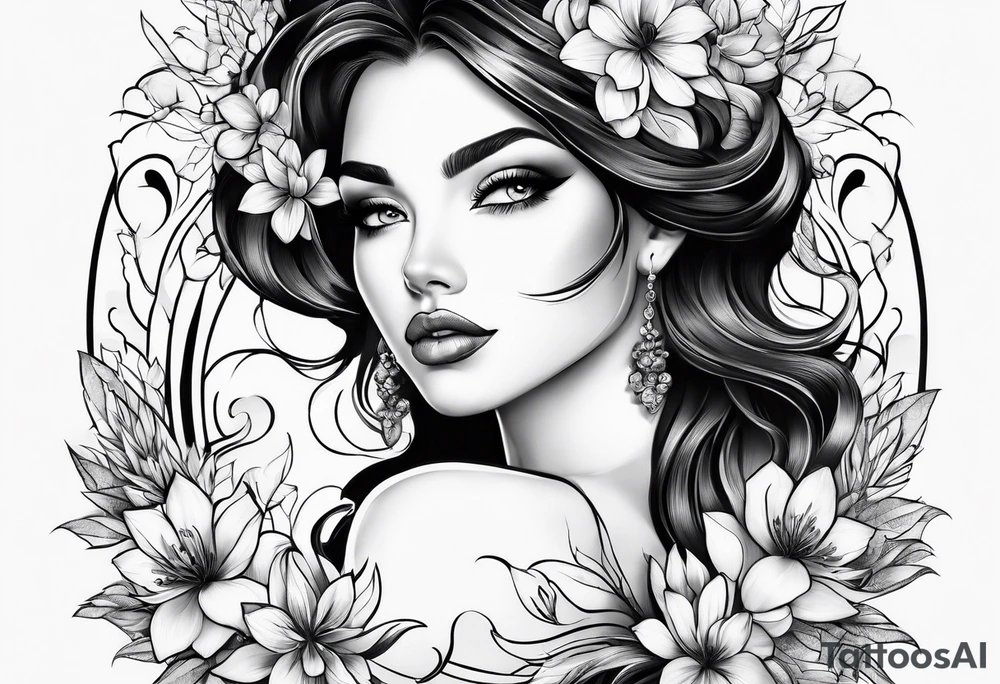 Girly fine line tattoo idea