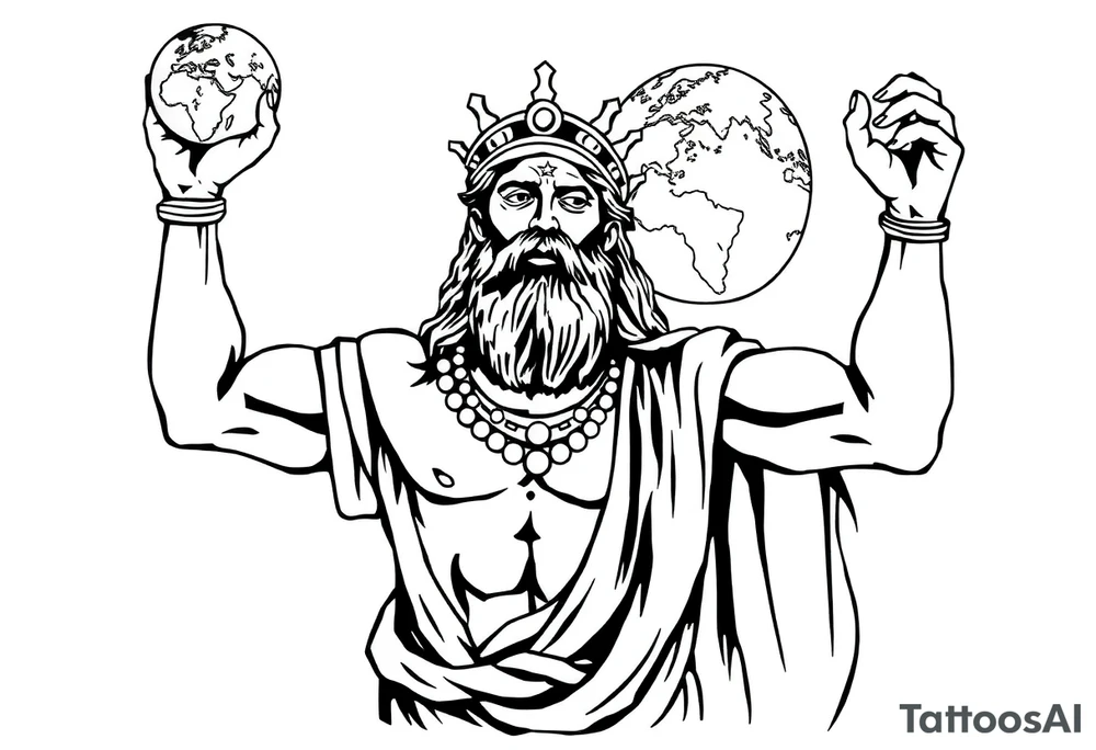 Greek god atlas, holding up the world tattoo idea