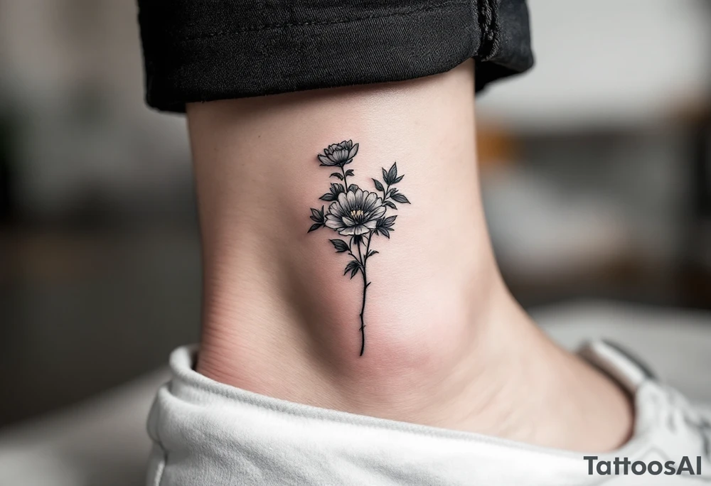 design very minimal Spring tatoo vertically for ankle. very minimal tattoo idea