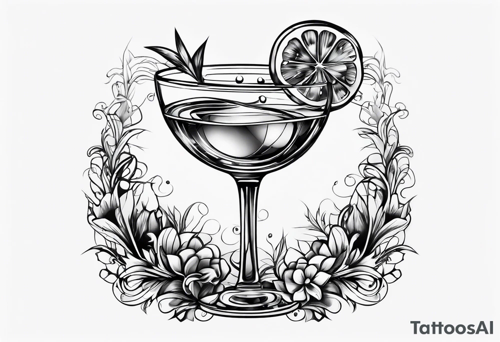 coupe cocktail glass
 glass tattoo idea
