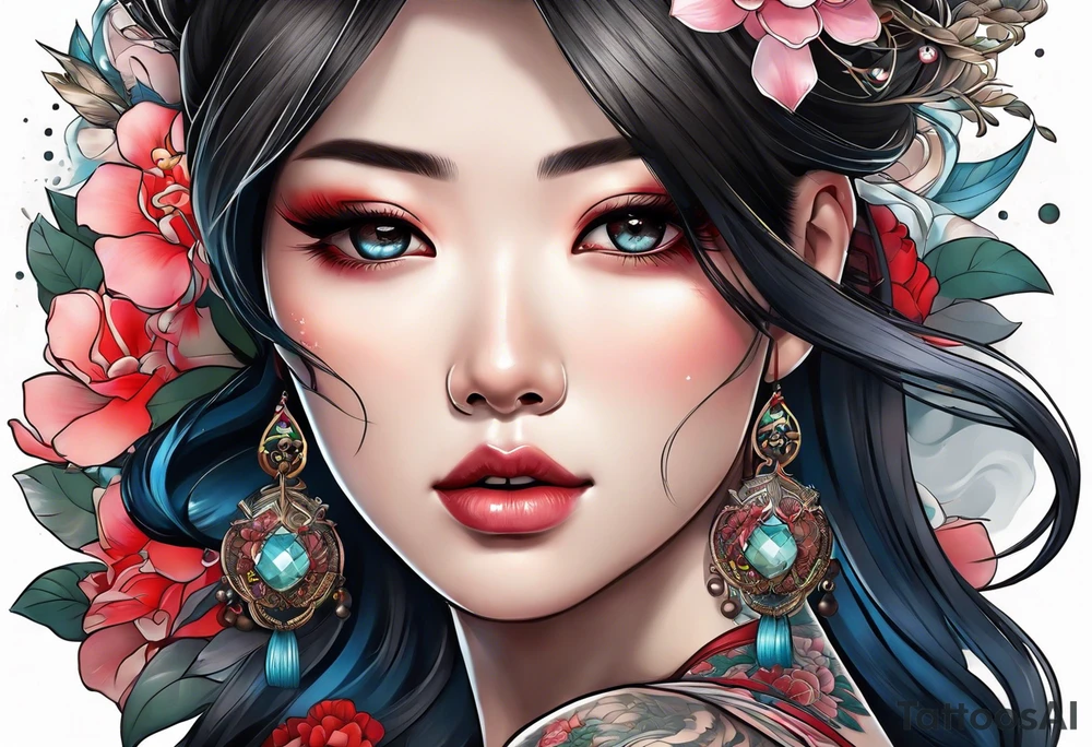 Japanese women tattoo idea
