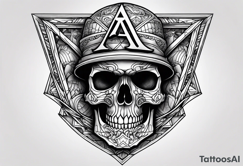 Letter a skull tattoo idea