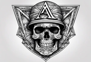 Letter a skull tattoo idea
