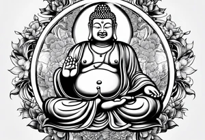 Lucky buddha tattoo idea