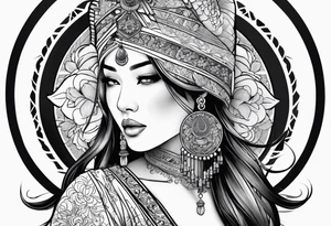 ethnic woman tattoo idea