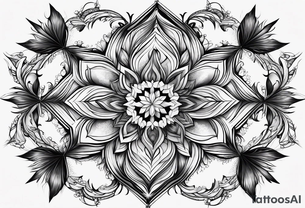 Branched crystal fractal snowflake tattoo idea