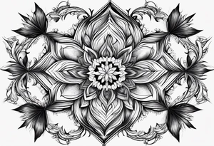 Branched crystal fractal snowflake tattoo idea