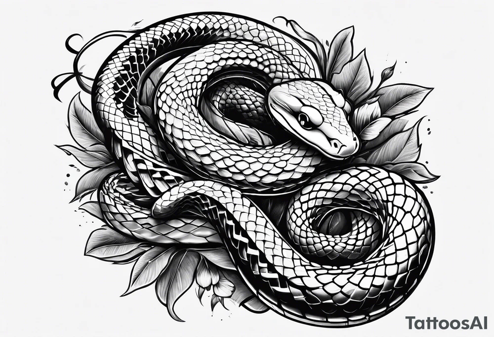 snakes in the shape of a spade tattoo idea