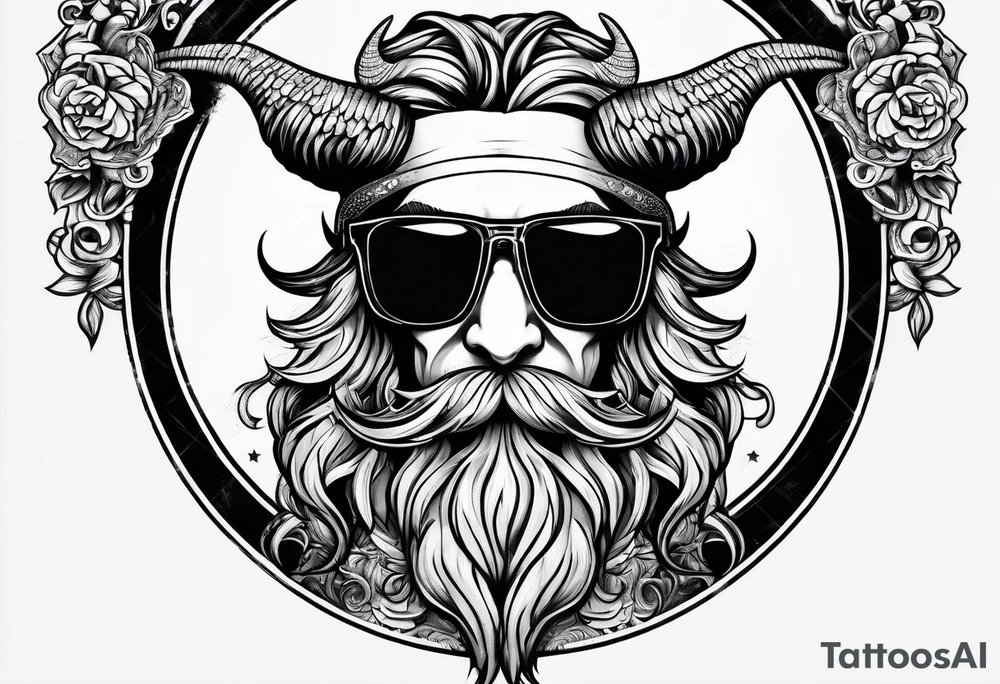 capricorn with beard and sunglasses tattoo idea capricorn with beard and sunglasses tattoo idea