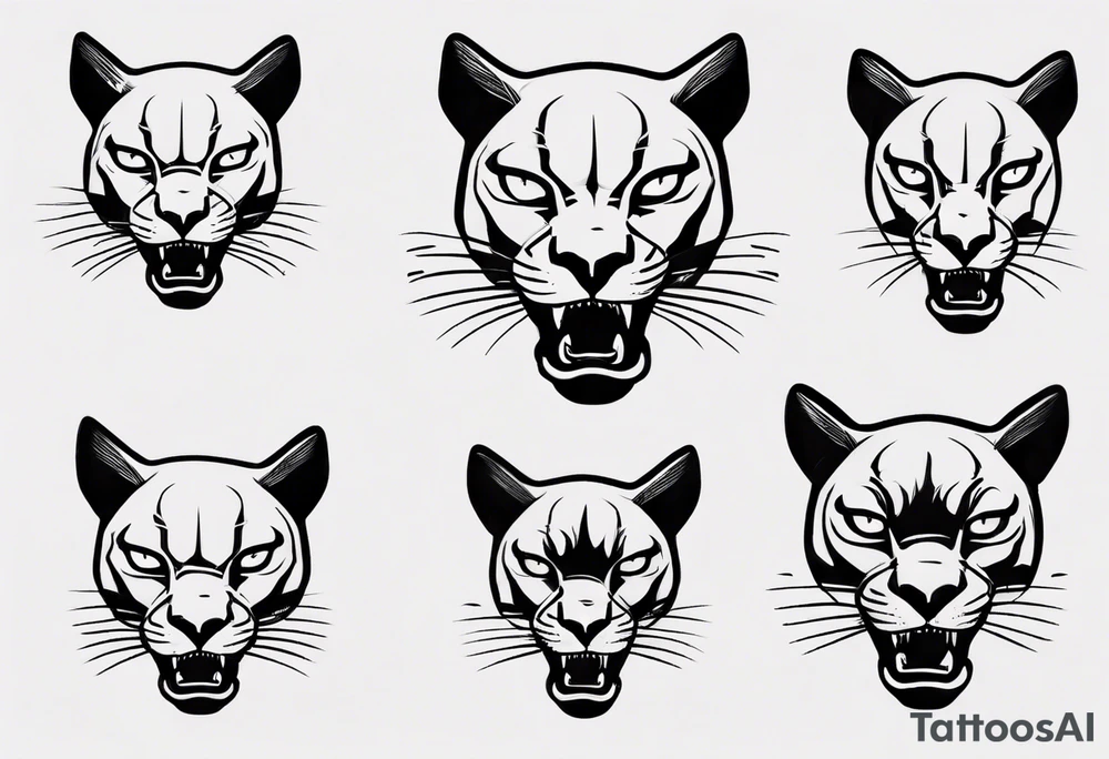 A black puma looking vicious tattoo idea
