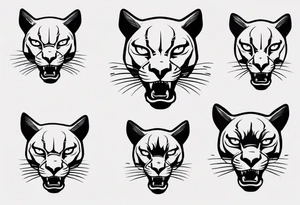 A black puma looking vicious tattoo idea