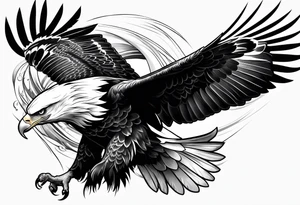 Bald eagle flying tattoo idea