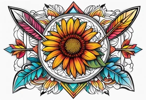 Indian blanket flower arrows tattoo idea