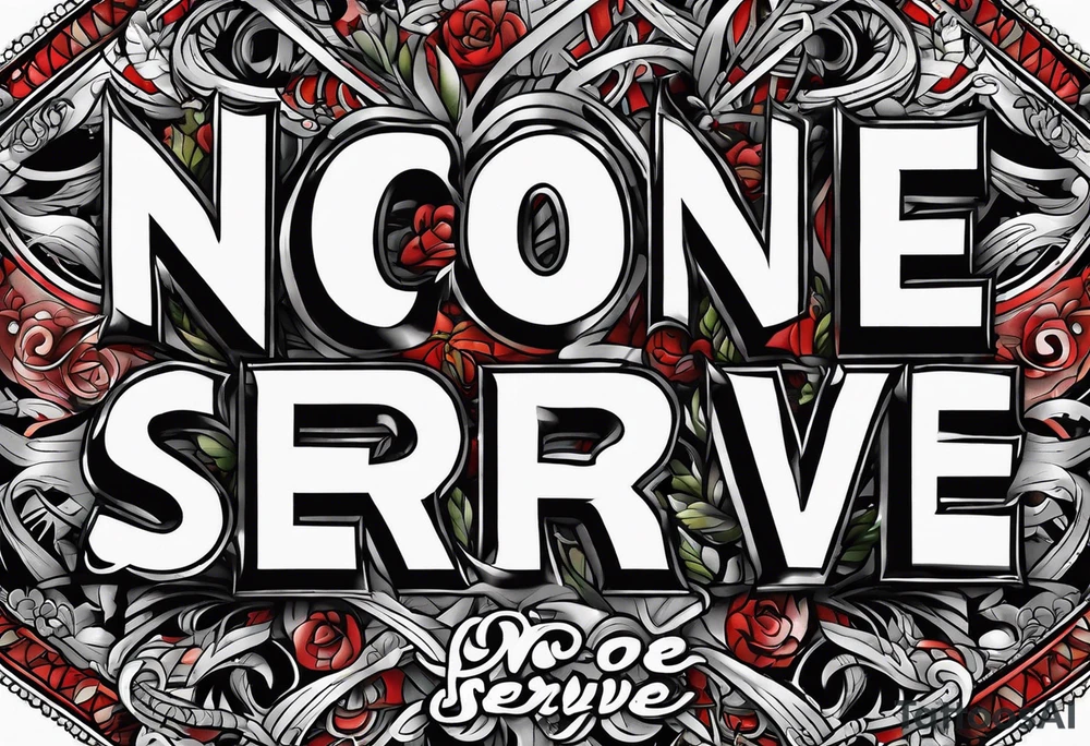 Text "no one servive" tattoo idea