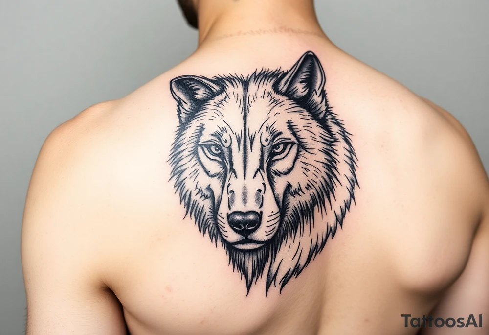 A solitary yet sublime and noble wolf and its progeny the face. for  left arm tattoo tattoo idea