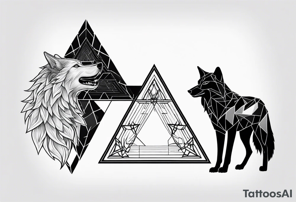 The trinity symbol and a wolf. tattoo idea