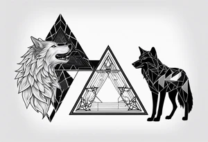 The trinity symbol and a wolf. tattoo idea