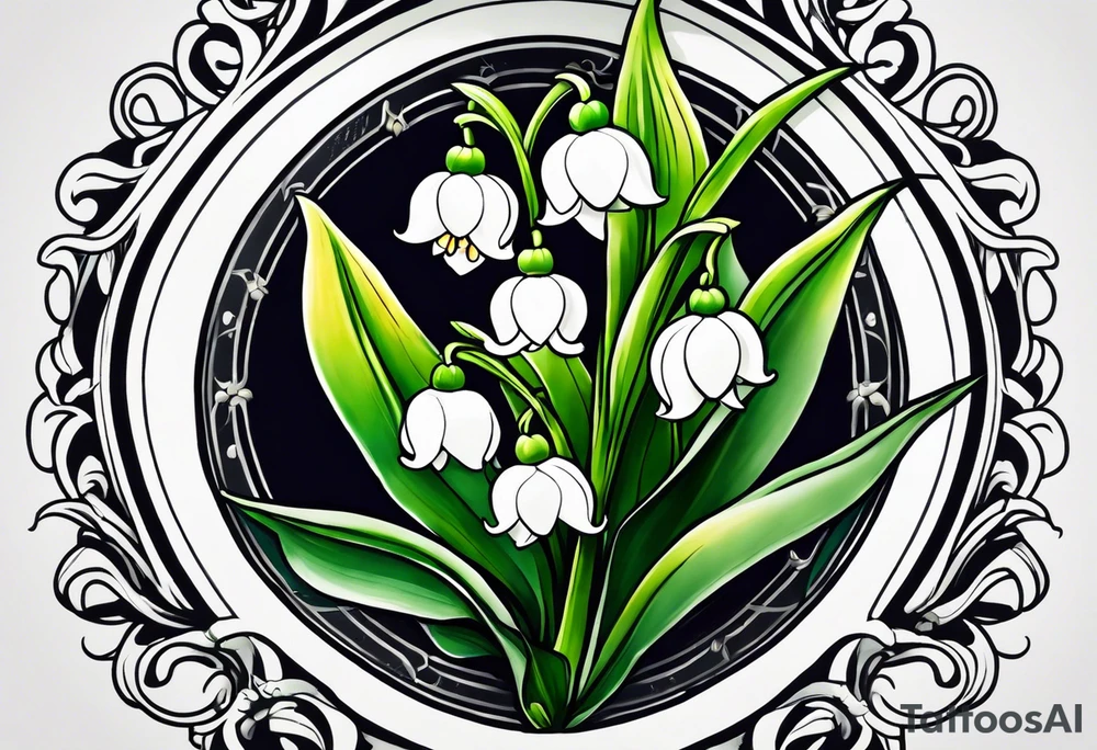 Neo traditional lily of the valley tattoo idea