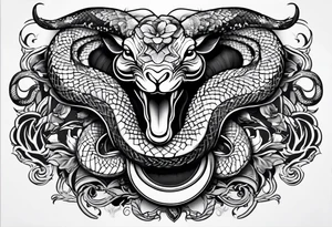 On the goat's head is a snake tattoo idea