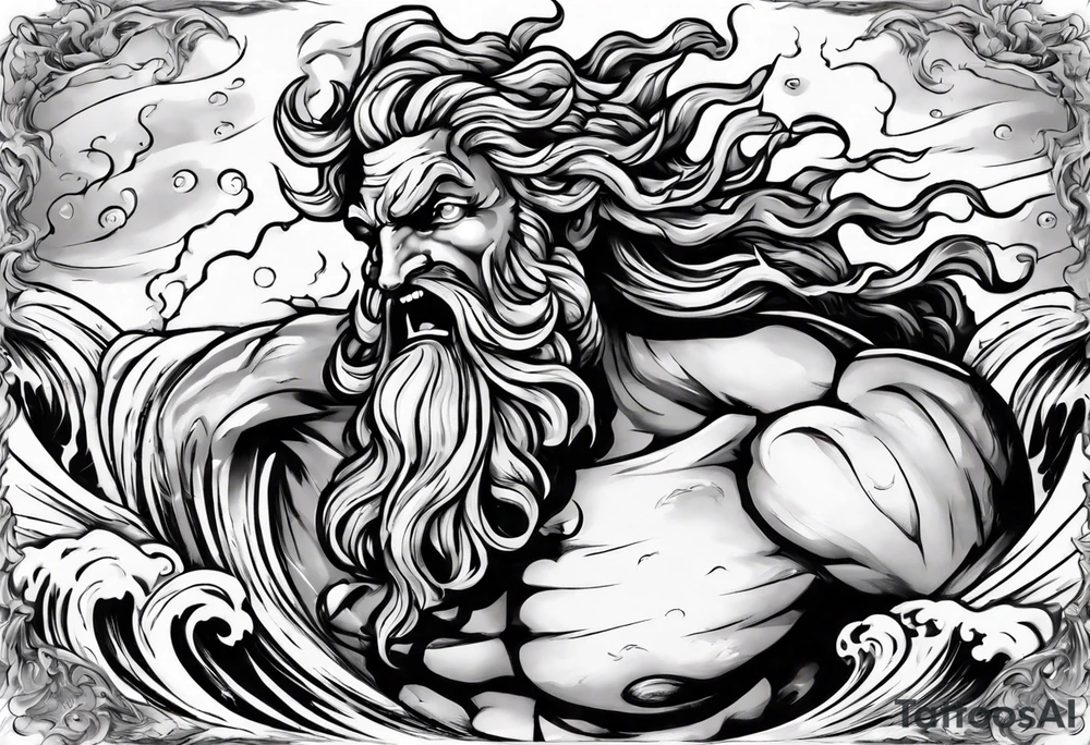 poseidon calling a storm tattoo idea