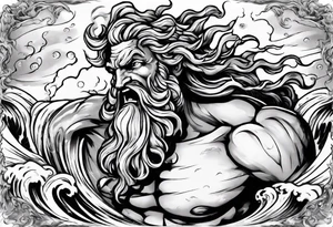 poseidon calling a storm tattoo idea