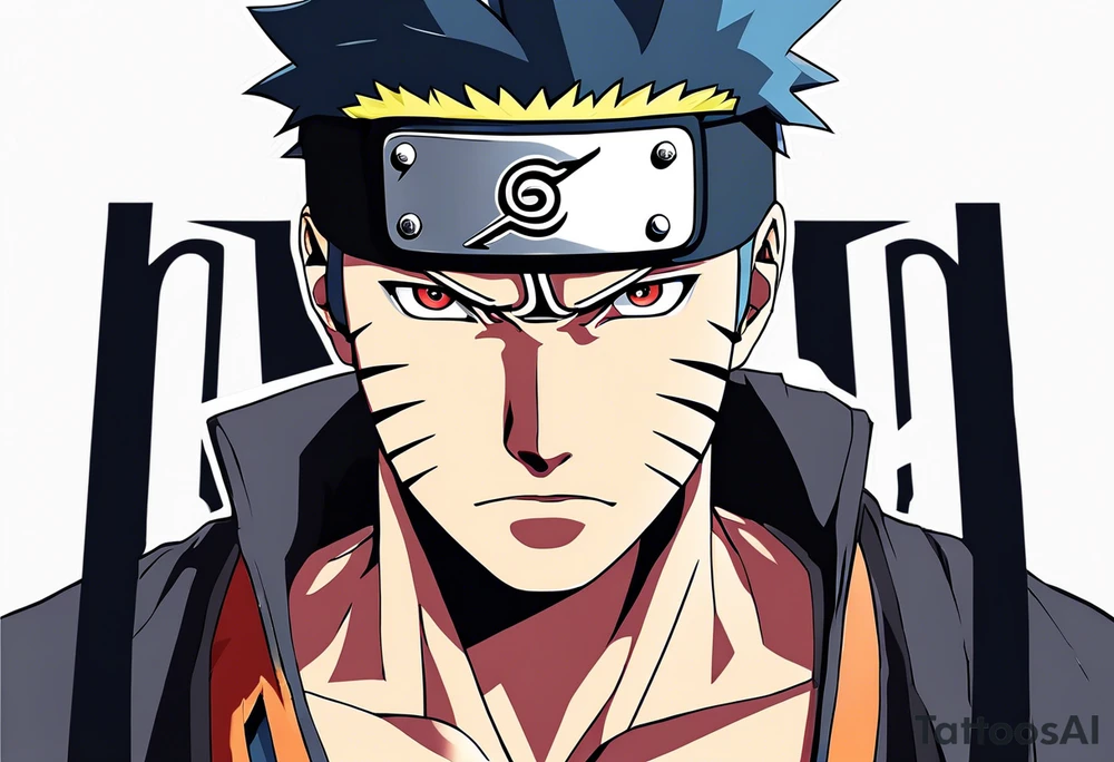 A naruto headband with the letters AR in the middle tattoo idea