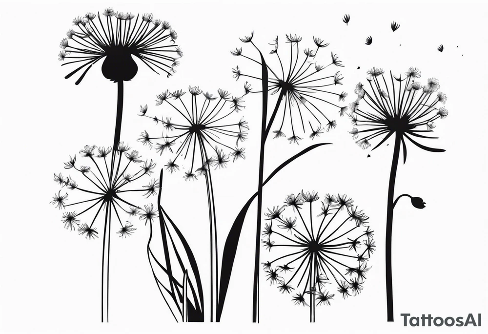 floral tattoo dandelions tattoo idea