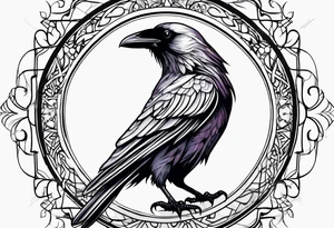 Raven outline tattoo idea