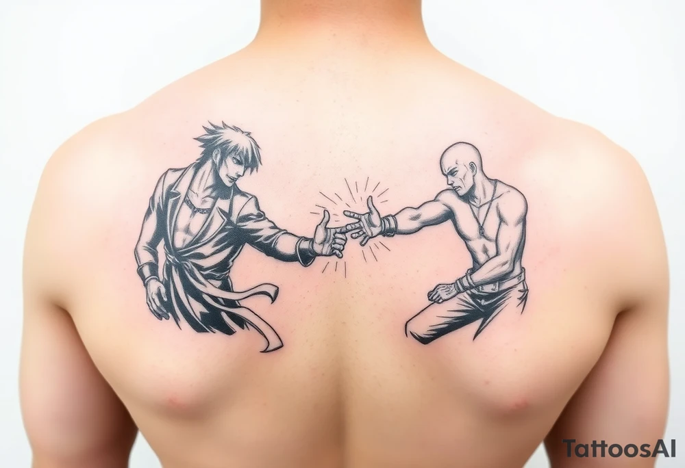 Anime fight scene tattoo idea