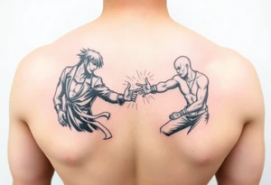Anime fight scene tattoo idea