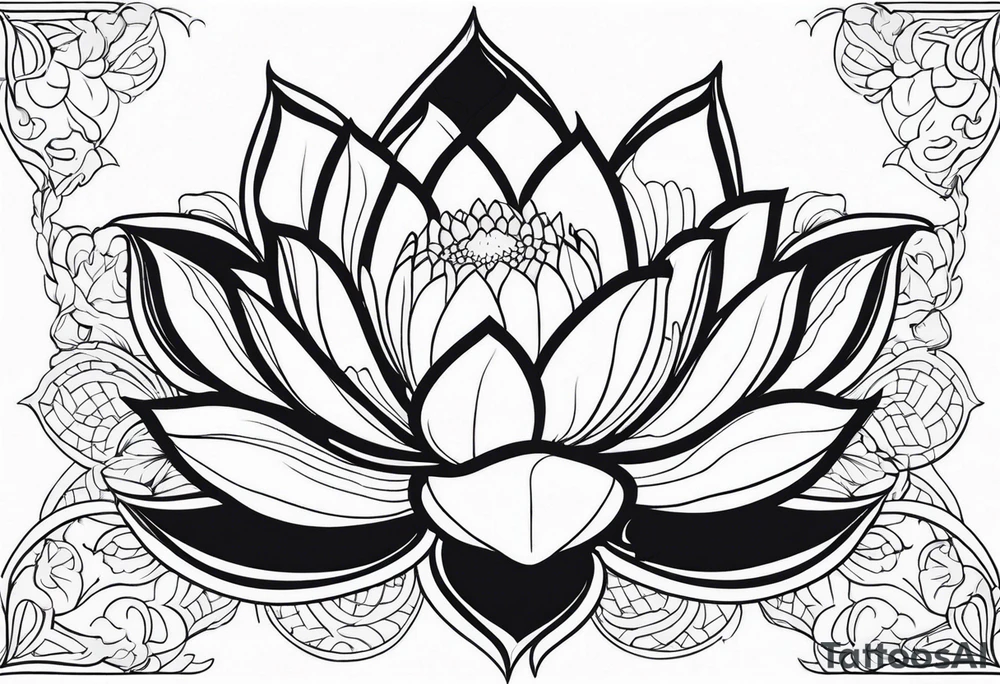 white lotus flower outline tattoo idea