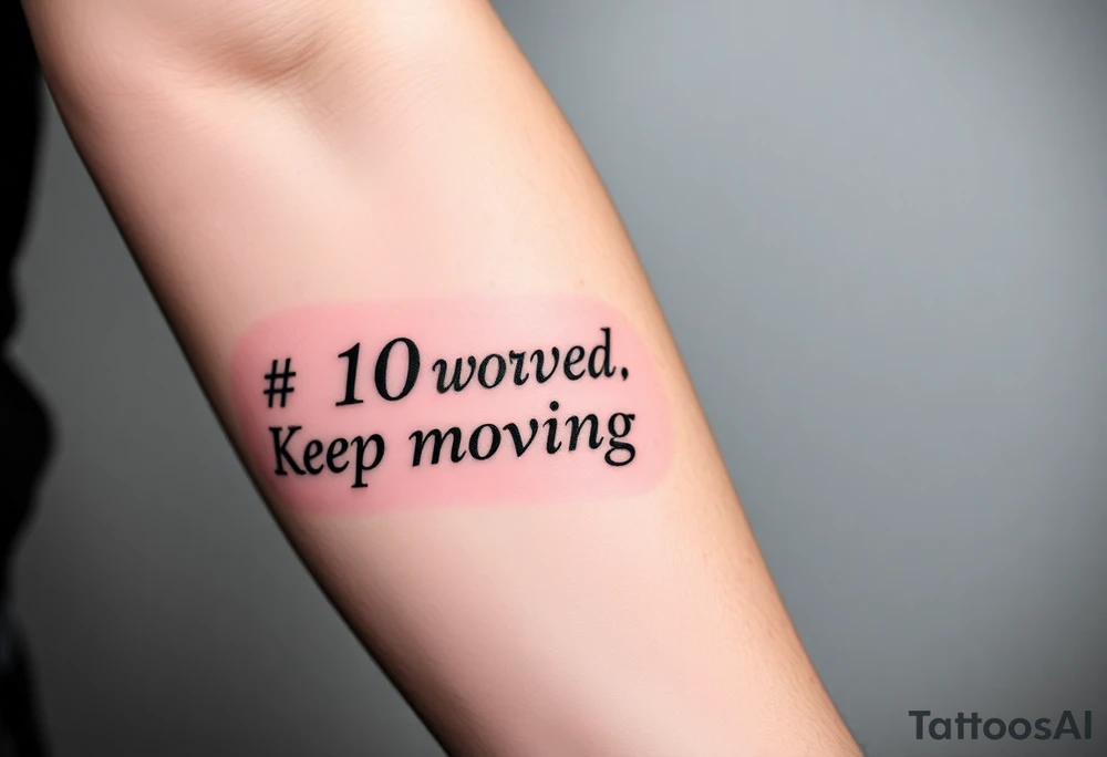 “#10 worked. Keep moving forward” tattoo idea