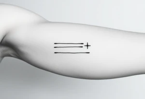 3 lines around the arm. Each line has with different style. tattoo idea