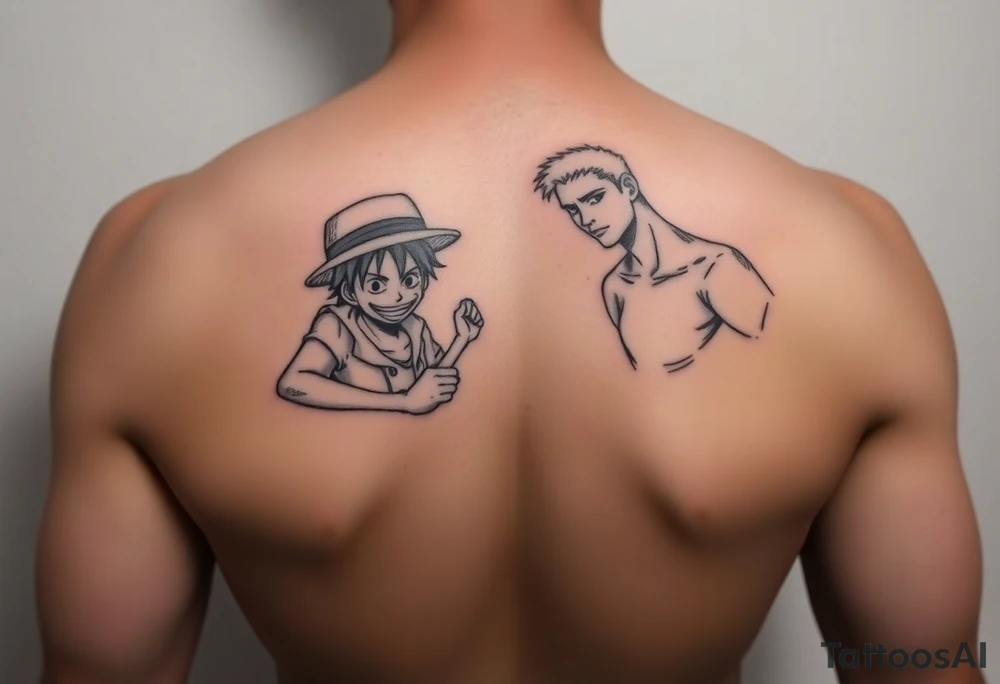 Luffy and ace matching tattoo tattoo idea