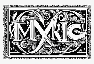 letters: "MRBG"
simple, clear, plain, unadorned tattoo idea
