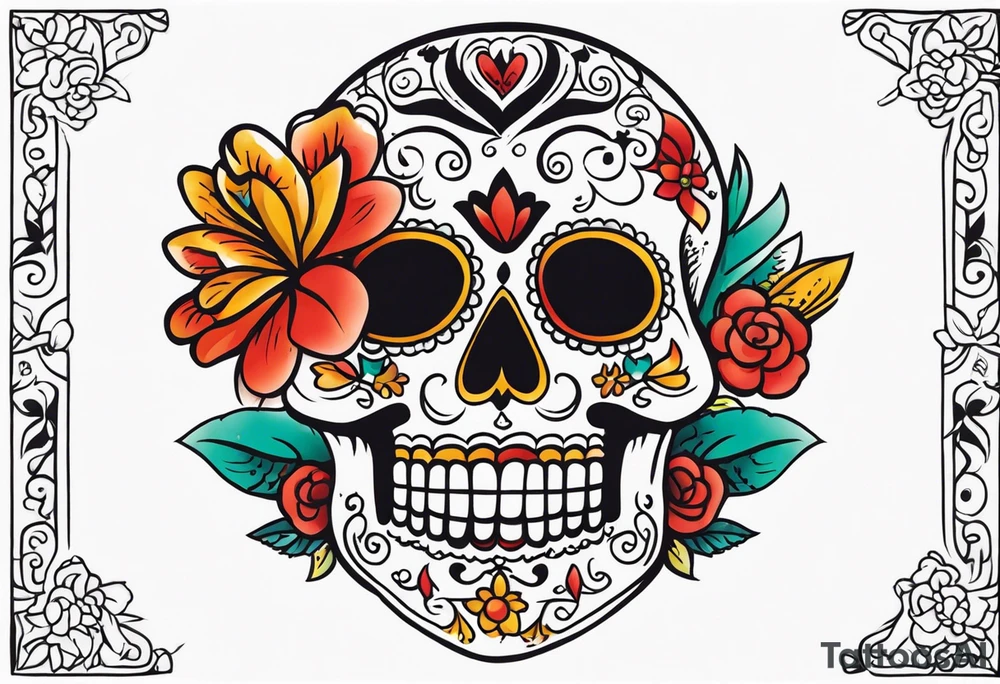 Mexico day of dead tattoo idea