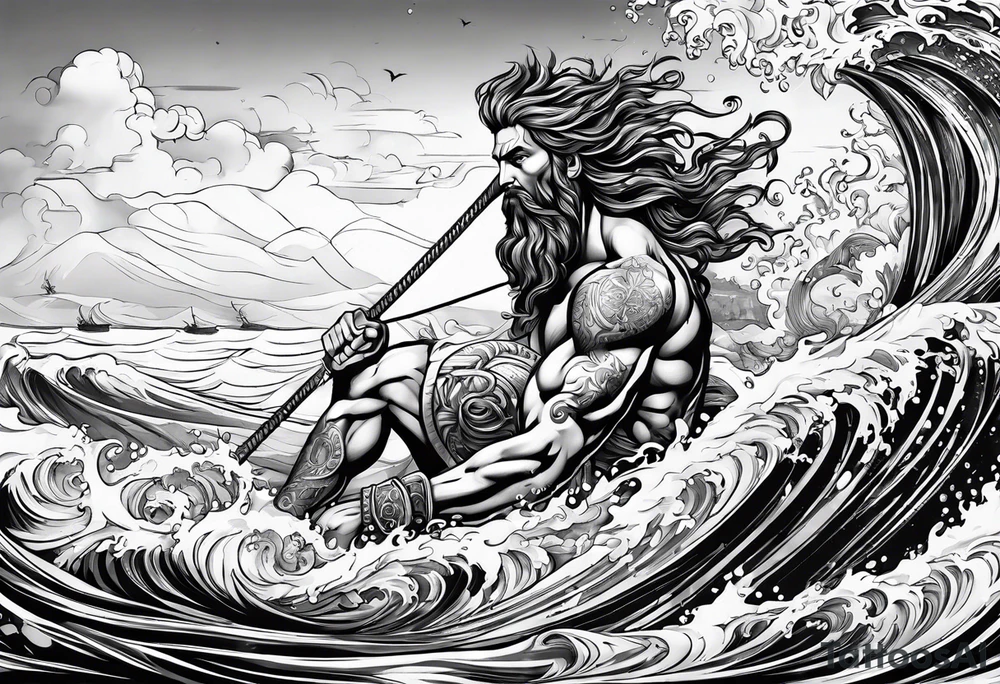 Poseidon mit umhang tattoo idea